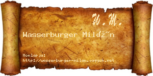 Wasserburger Milán névjegykártya